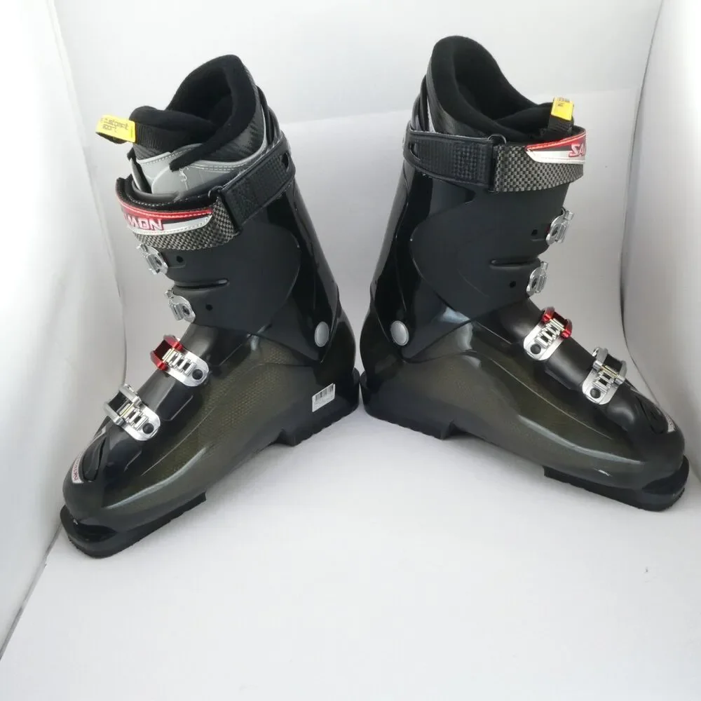 Salomon Impact 8 Ski Boots Black Size 27 Translucent Shell Red Buckle $635